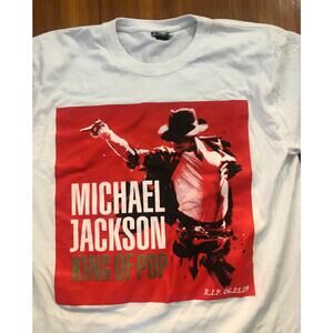 Michael Jackson Memorial T-Shirt King Of Pop 1958 - 2009 RIP Tribute Size XL